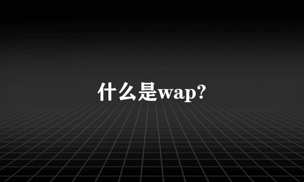 什么是wap?