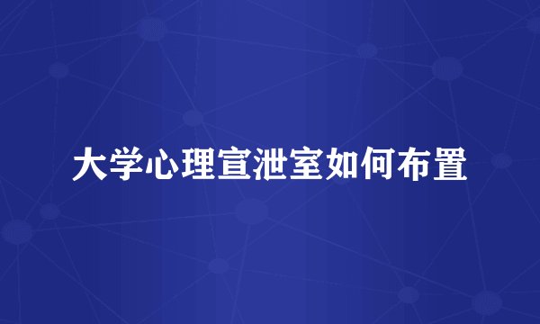 大学心理宣泄室如何布置