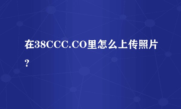 在38CCC.CO里怎么上传照片?
