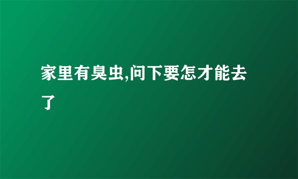 家里有臭虫,问下要怎才能去了