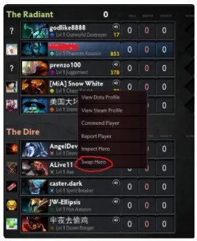 dota2怎么换英雄