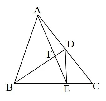 如图，在△ABC中，点D是AC的中点，点E是BC的三等分点，连接AE和B