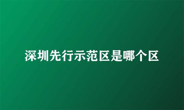 深圳先行示范区是哪个区