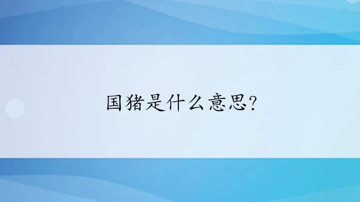 国猪是什么意思？