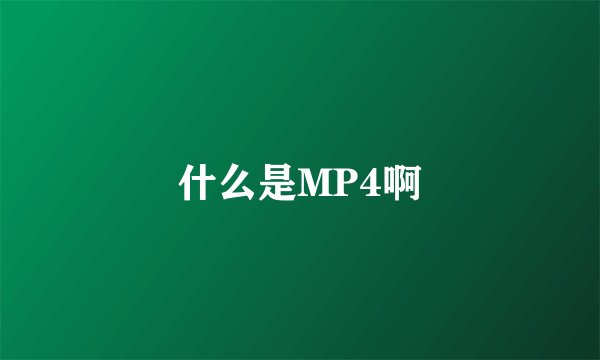 什么是MP4啊