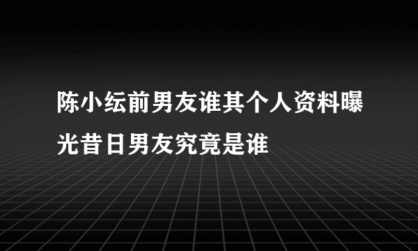 陈小纭前男友谁其个人资料曝光昔日男友究竟是谁