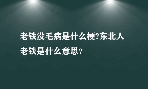 老铁没毛病是什么梗?东北人老铁是什么意思？
