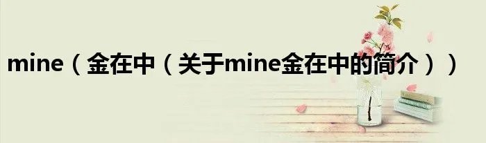 mine（金在中（关于mine金在中的简介））