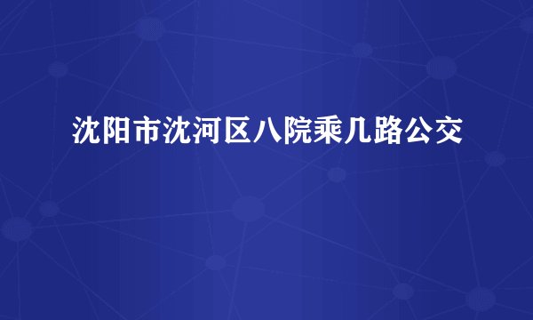 沈阳市沈河区八院乘几路公交