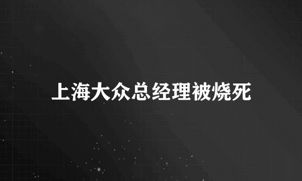 上海大众总经理被烧死