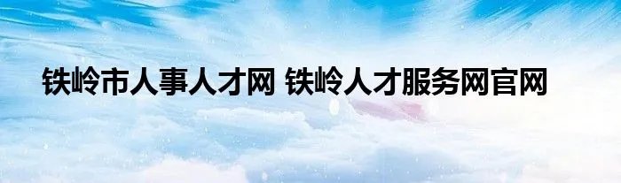 铁岭市人事人才网 铁岭人才服务网官网