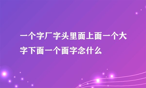 一个字厂字头里面上面一个大字下面一个面字念什么