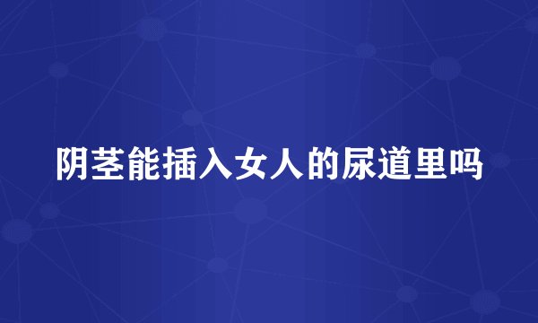 阴茎能插入女人的尿道里吗