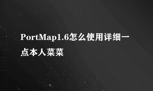 PortMap1.6怎么使用详细一点本人菜菜