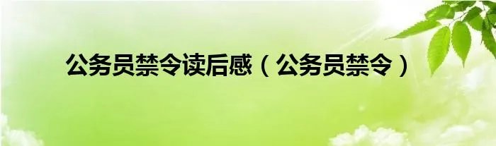 公务员禁令读后感（公务员禁令）