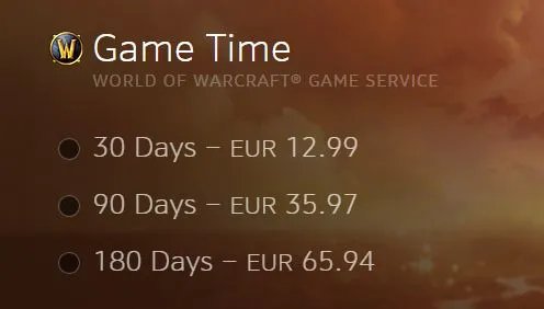 《WOW》国服月卡与其他服务器月卡价格对比