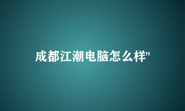 成都江潮电脑怎么样