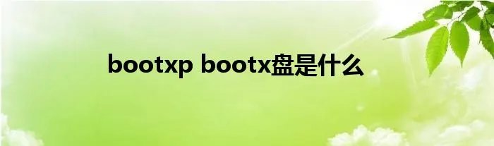 bootxp bootx盘是什么