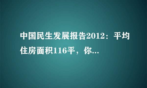 中国民生发展报告2012：平均住房面积116平，你被平均了吗？