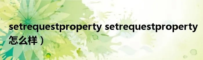 setrequestproperty setrequestproperty怎么样）