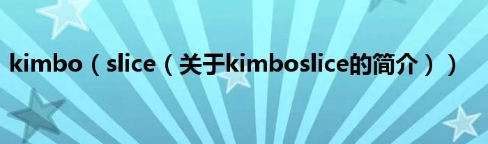 kimbo（slice（关于kimboslice的简介））