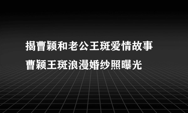 揭曹颖和老公王斑爱情故事 曹颖王斑浪漫婚纱照曝光