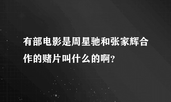 有部电影是周星驰和张家辉合作的赌片叫什么的啊？