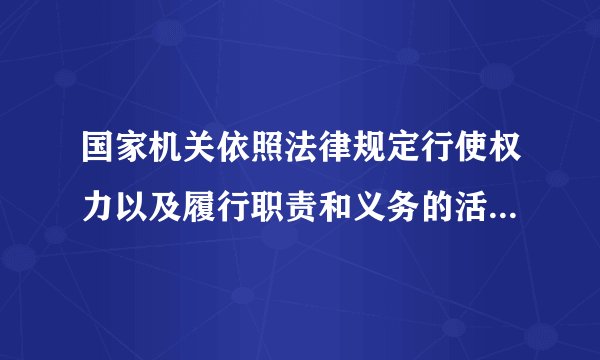 国家机关依照法律规定行使权力以及履行职责和义务的活动，称为什么