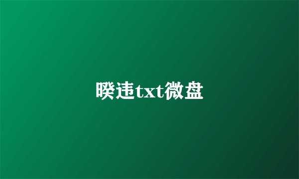 暌违txt微盘