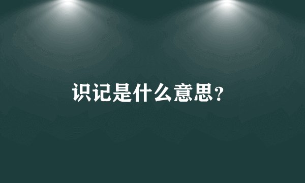 识记是什么意思？