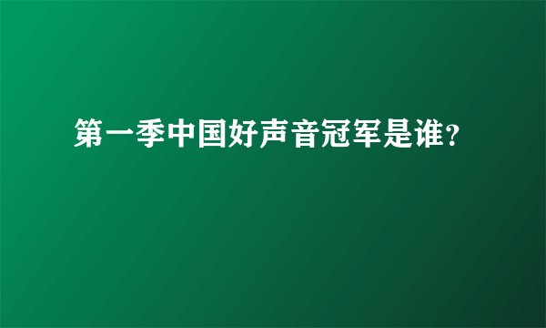 第一季中国好声音冠军是谁？