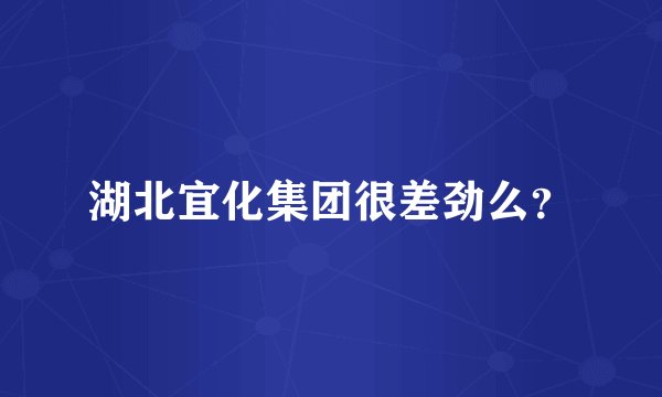 湖北宜化集团很差劲么？