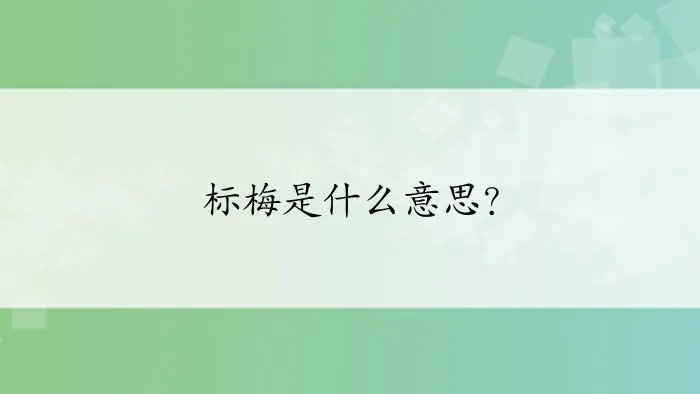 标梅是什么意思？