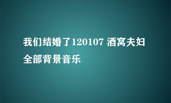 我们结婚了120107 酒窝夫妇全部背景音乐