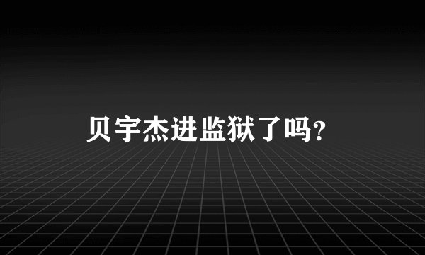 贝宇杰进监狱了吗？