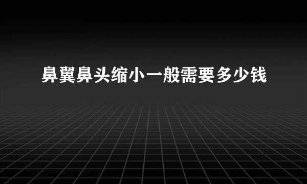 鼻翼鼻头缩小一般需要多少钱