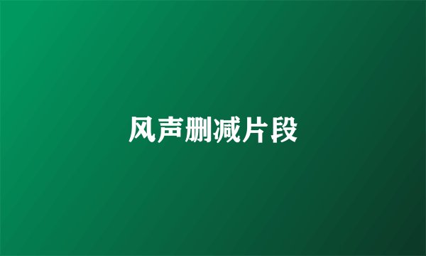 风声删减片段