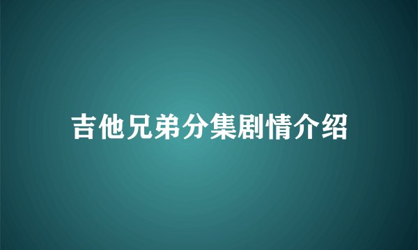 吉他兄弟分集剧情介绍