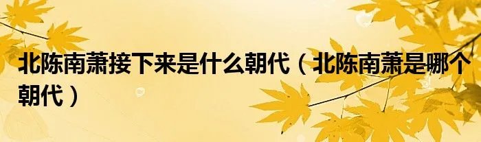 北陈南萧接下来是什么朝代（北陈南萧是哪个朝代）