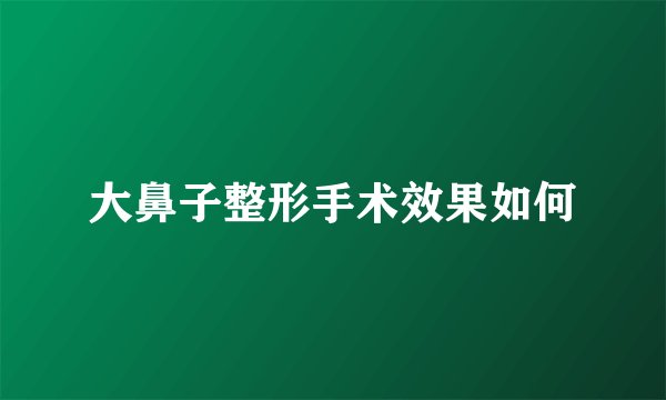 大鼻子整形手术效果如何