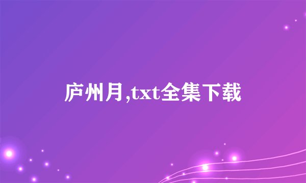 庐州月,txt全集下载