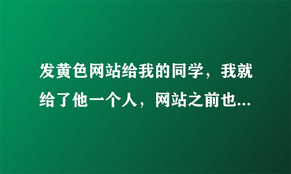 发黄色网站给我的同学，我就给了他一个人，网站之前也是别人给我的，我会被逮捕吗？