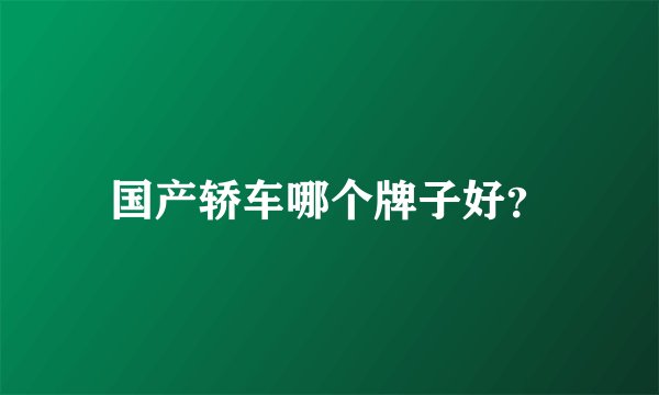 国产轿车哪个牌子好？