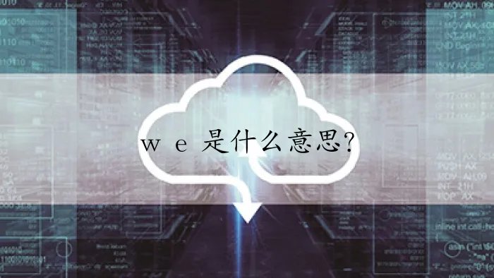 w e 是什么意思？