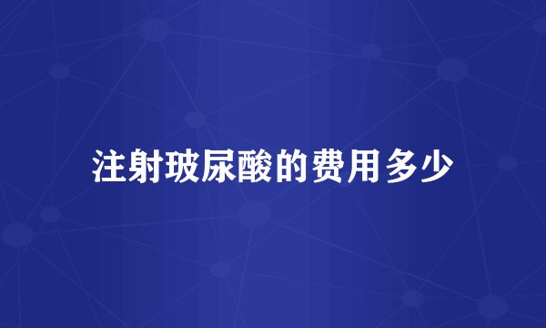 注射玻尿酸的费用多少
