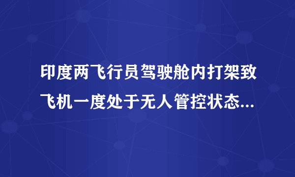印度两飞行员驾驶舱内打架致飞机一度处于无人管控状态，你怎么看？