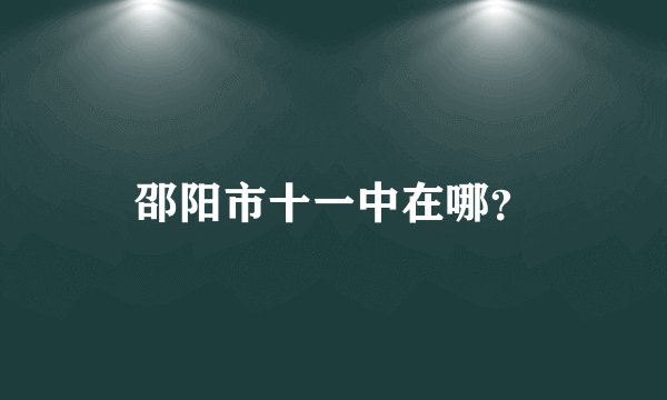 邵阳市十一中在哪？