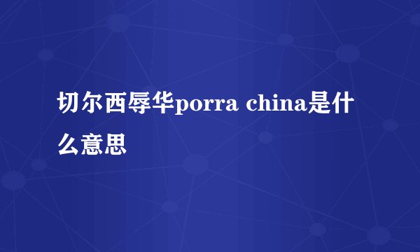 切尔西辱华porra china是什么意思