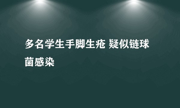 多名学生手脚生疮 疑似链球菌感染