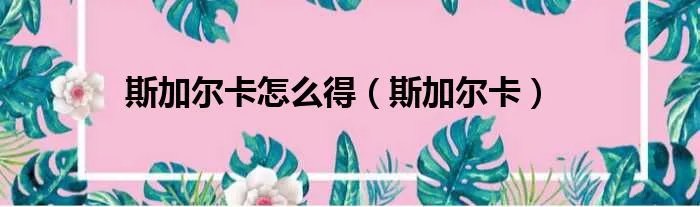 斯加尔卡怎么得（斯加尔卡）